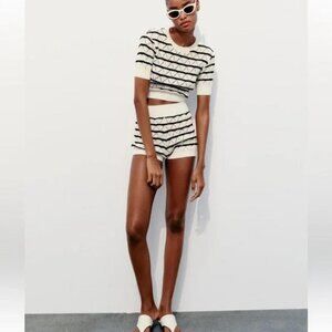 ZARA STRIPED KNIT TOP